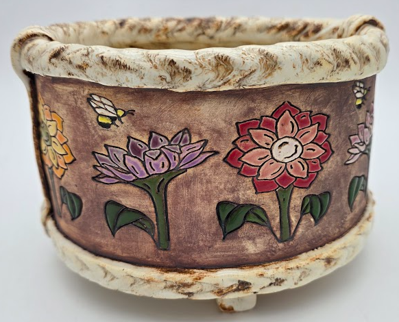 Painted Flower Planter by Deborah Christiansen