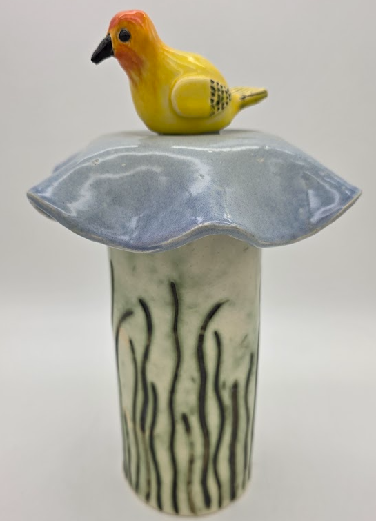 Yellow Bird Garden Pole by Deborah Christiansen