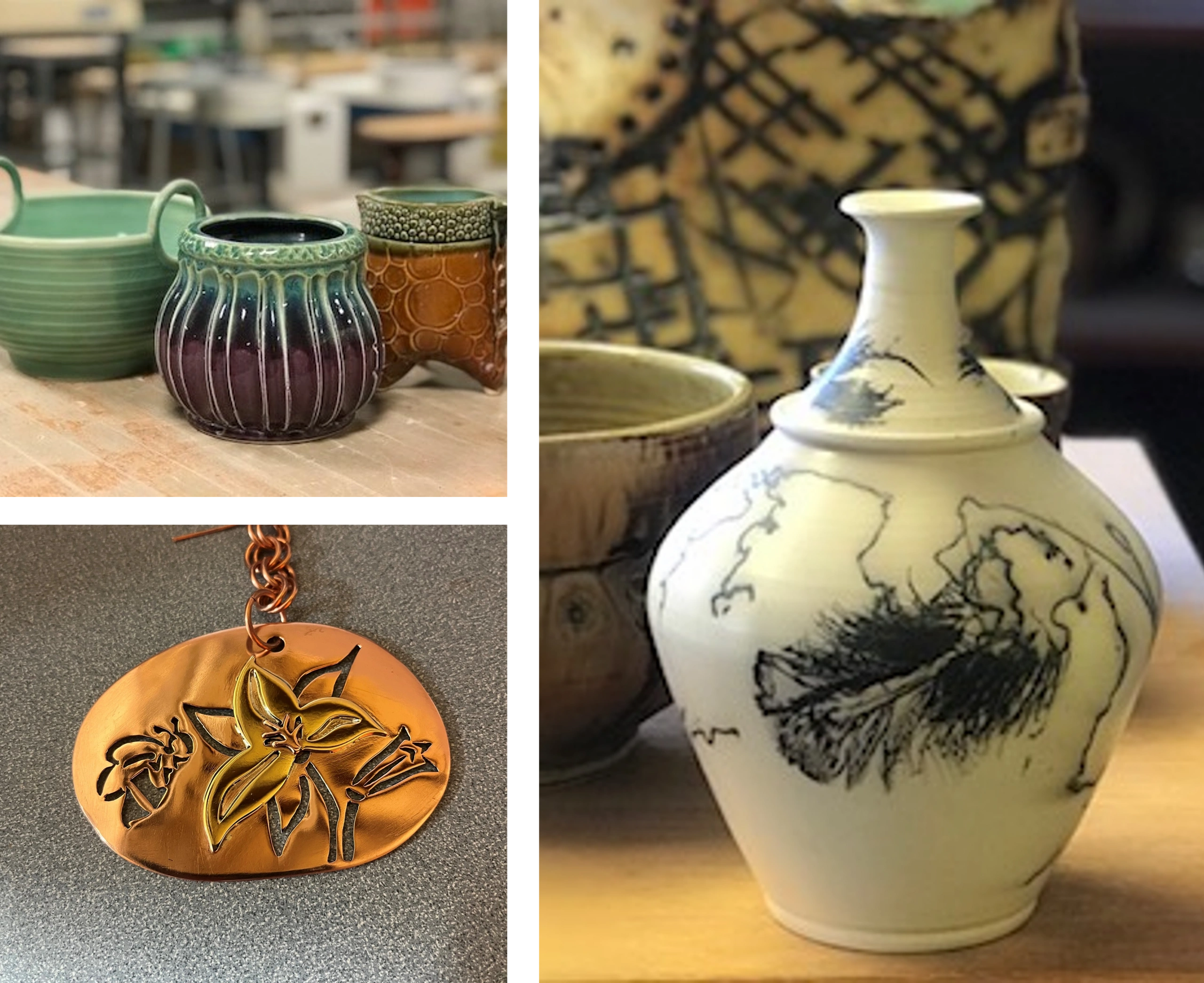 Handcrafted ceramic jewelry metalwork